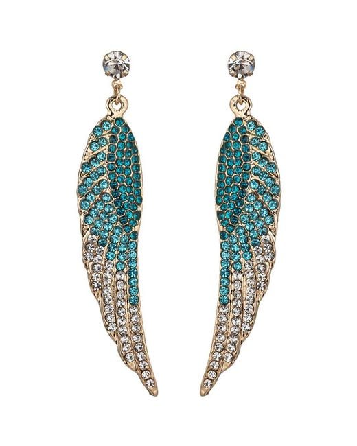 Eye Candy LA Blue The Luxe Collection Crystal Angel Wings Earrings