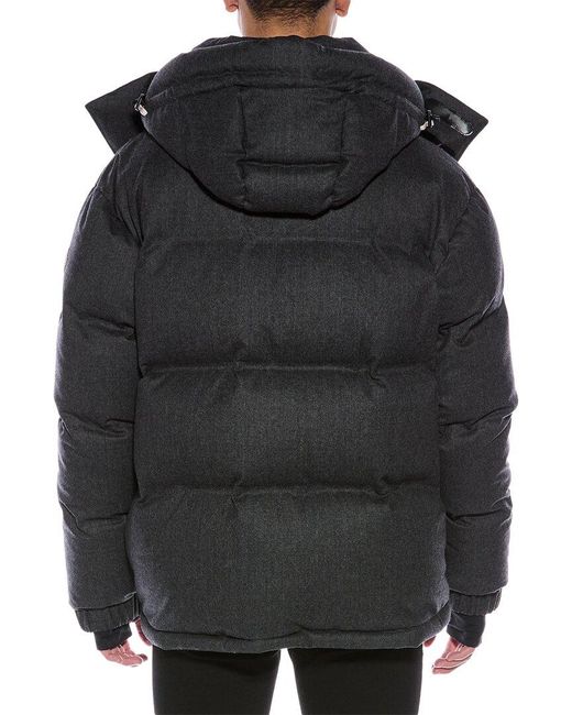 Moncler Black Wool Puffer Down Coat for men