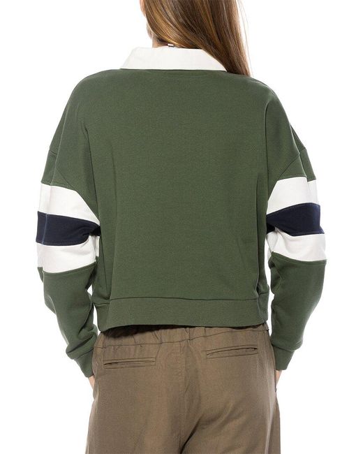 Alexia Admor Green Lucian Collared Branded Rugby Shirt