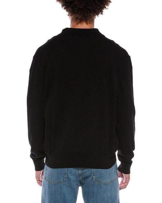 PANGAIA Black Polo Sweater for men