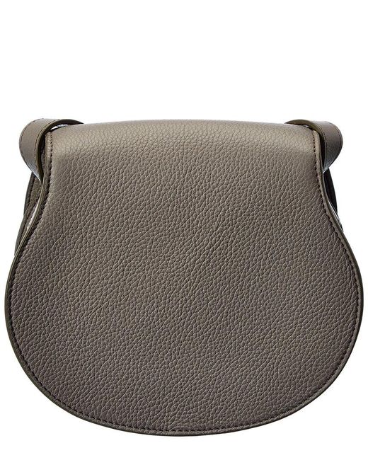 Chloé Gray Marcie Small Leather Saddle Bag