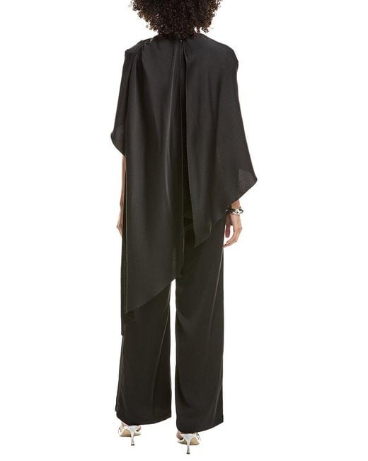 Halston Heritage Black Paulette Crepe Jumpsuit