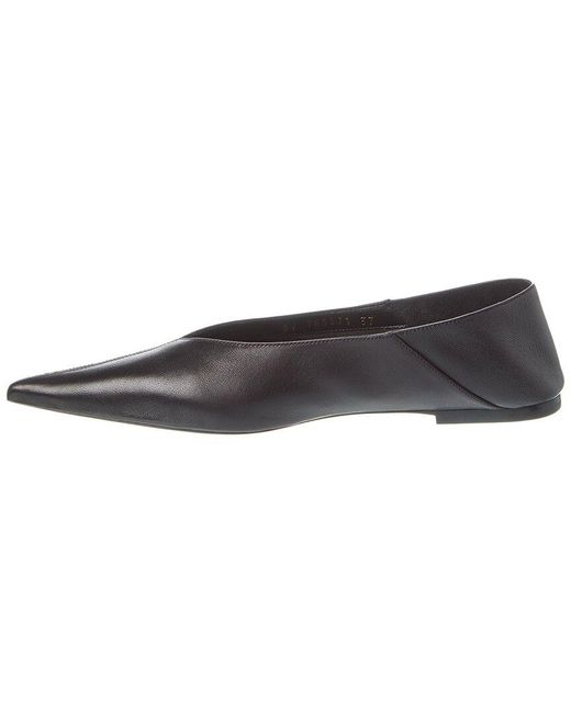 Saint Laurent Brown Carolyn Leather Flat
