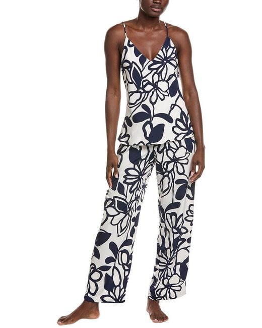 Natori Blue 2pc Miyu Pajama Set