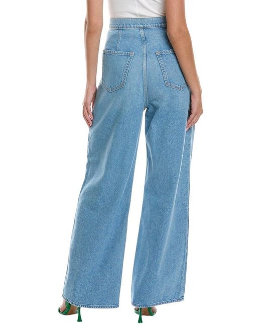 Mother Blue Denim The Fold-in Funnel Sneak All You Can Eat Wide Leg Jean