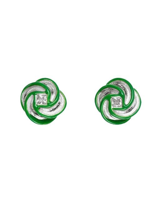 Bottega Veneta Green Stud Pillar Earrings