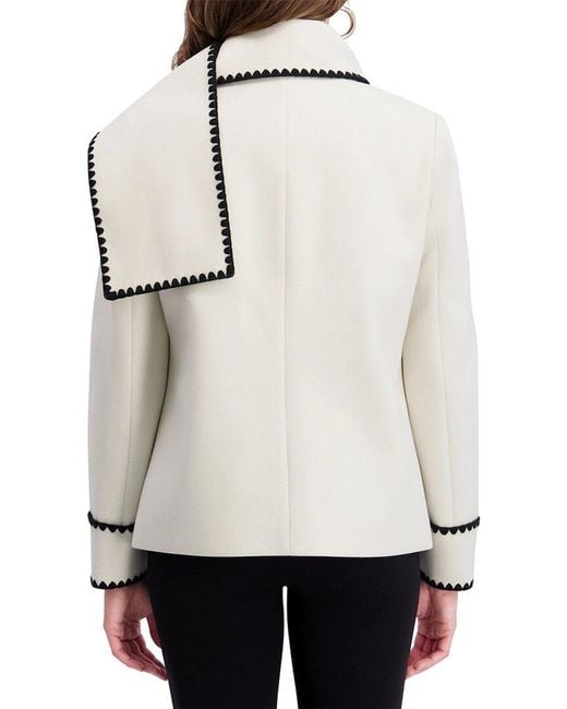Kensie Natural Scarf Collar Jacket