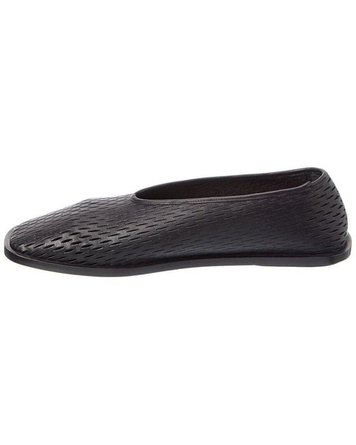 Proenza Schouler Black Perforated Leather Flat