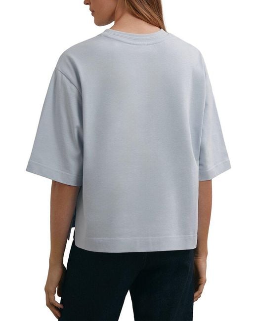 Reiss Blue Lara Ribbed Neck Oversized T Shirt