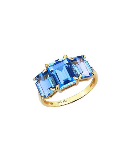 Kai Fine Jewelry Blue 14K 6.03 Ct. Tw. Diamond & Topaz Cocktail Ring