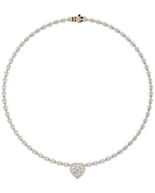 Sabrina Designs Lab Grown Diamonds Metallic 14K 11.89 Ct. Tw. Lab-Grown Diamond Tennis Necklace