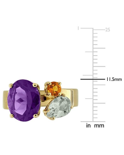 Rina Limor Blue 3.94 Ct. Tw. Amethyst & Quartz & Madeira Citrine Ring