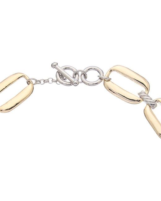 Juvell Natural 18k Plated Cz Link Necklace