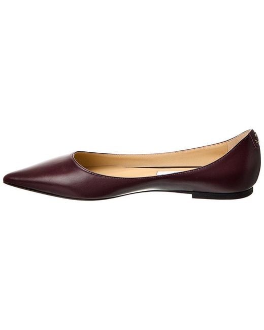Jimmy Choo Brown Love Leather Flat