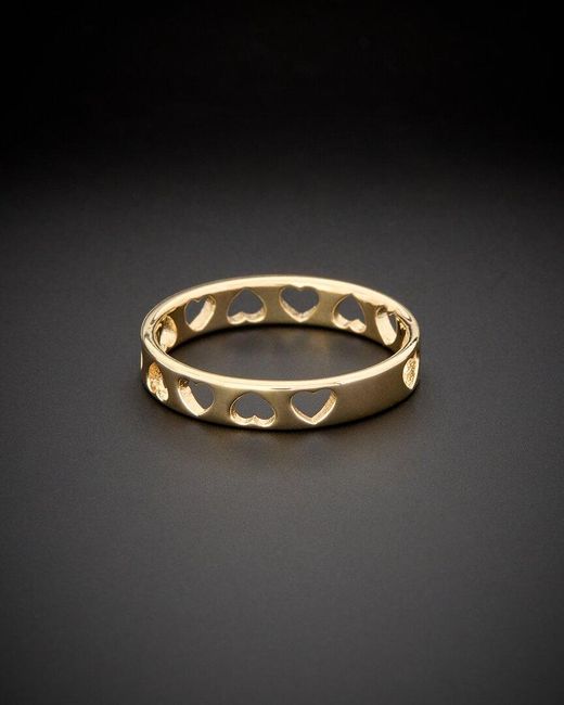 Italian Gold Black 14K Heart Band Ring