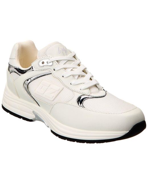 Giuseppe Zanotti White Gz Runner Leather & Mesh Sneaker for men