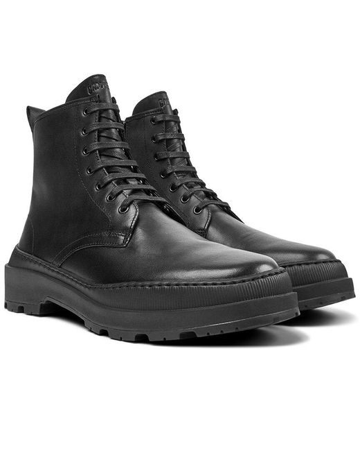 Camper Black Brutus Trek Leather Medium Lace Boot for men