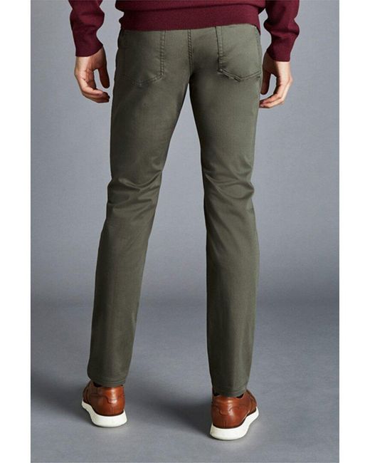 Charles Tyrwhitt Gray Stretch Classic Fit Trouser for men