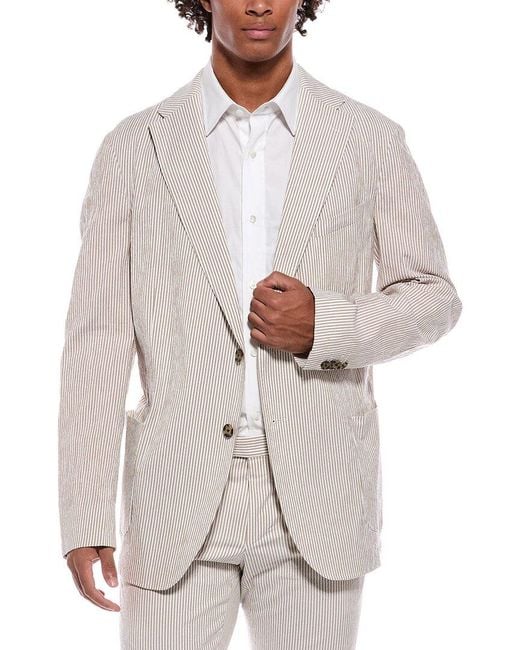 Richard James White Classic Seersucker Jacket for men