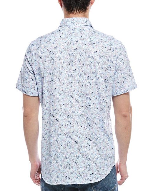 Robert Graham Blue Myers Knit Shirt for men