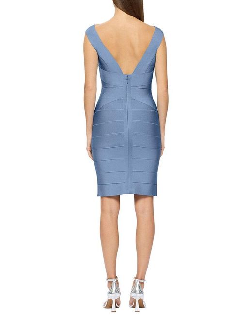 Hervé Léger Blue Knit Dress