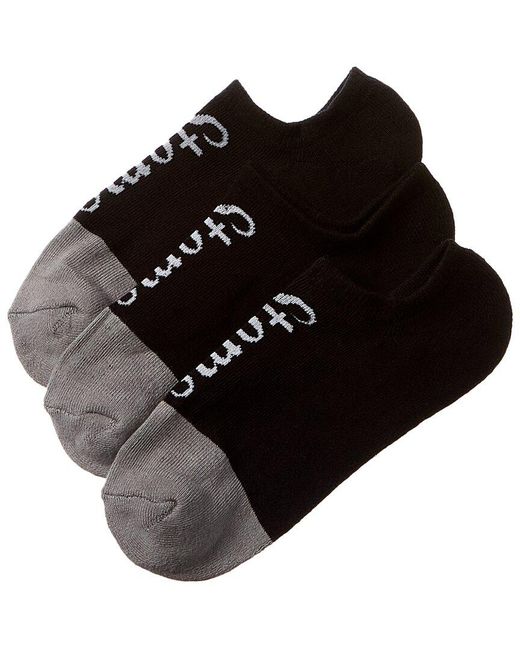 Stems Black Set Of 3 Cushion No-show Sock