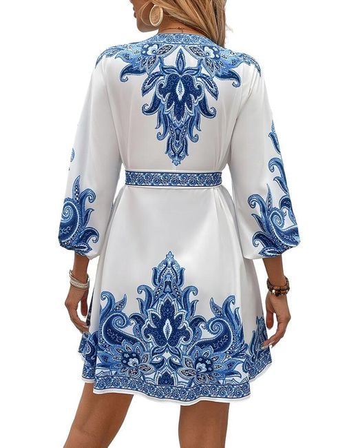 VERA DOLINI Blue Mini Dress