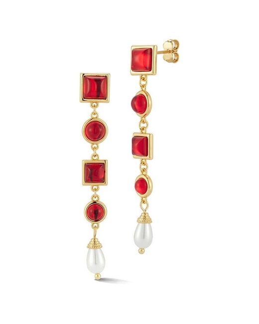 Chloe and Madison White Plated Cz Drop Earrings