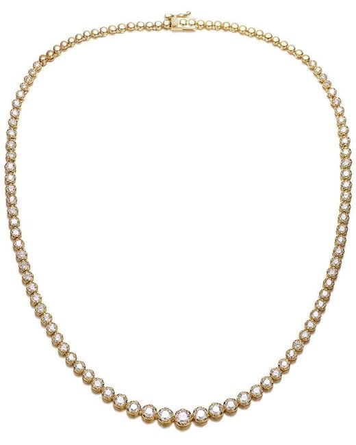 Genevive Jewelry Metallic Cz Tennis Necklace