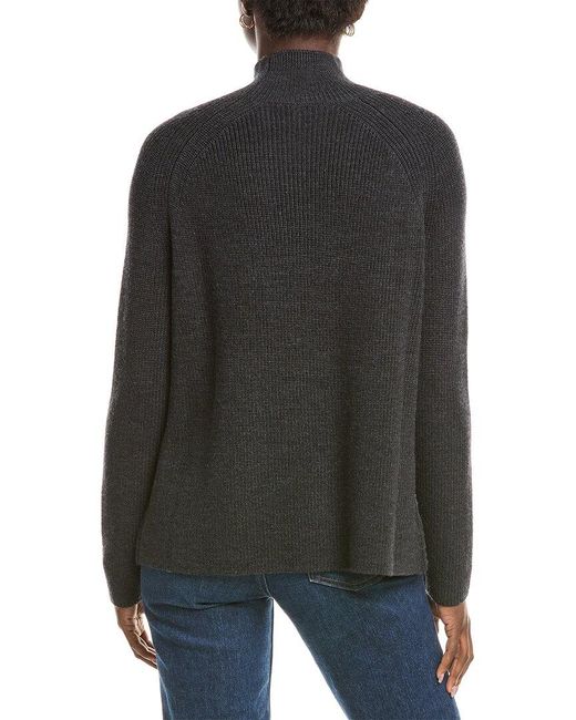 Eileen Fisher Black Turtleneck Wool Sweater