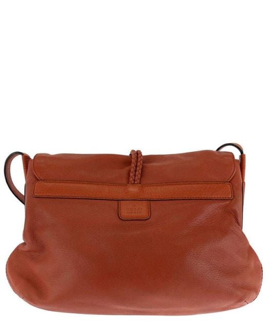 Gucci Brown Bamboo Leather Shoulder Bag (authentic Pre-loved)