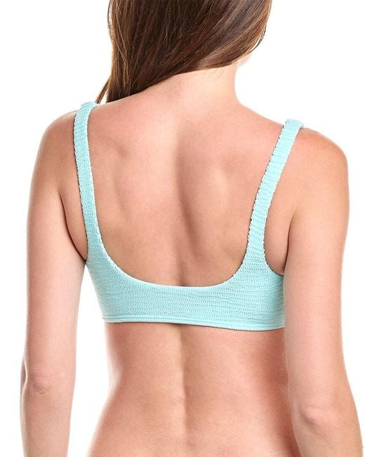 Vince Camuto Blue Textured Ring Bra Top
