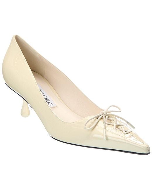 Jimmy Choo White Scarlet 50 Patent Pump