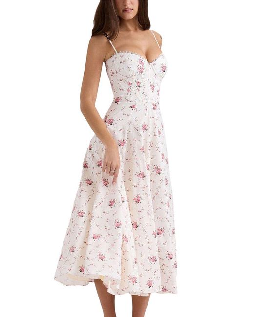 Tedora White Midi Dress