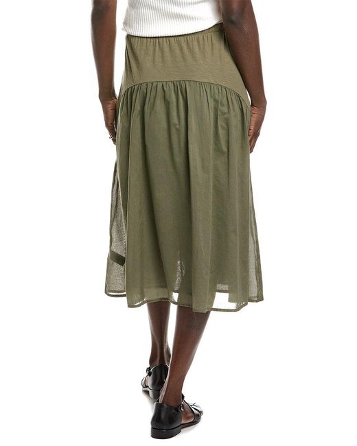 Nation Ltd Green Helena Combo Midi Skirt