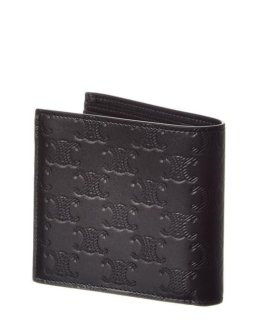 Céline Black Triomphe Leather Bifold Card Holder