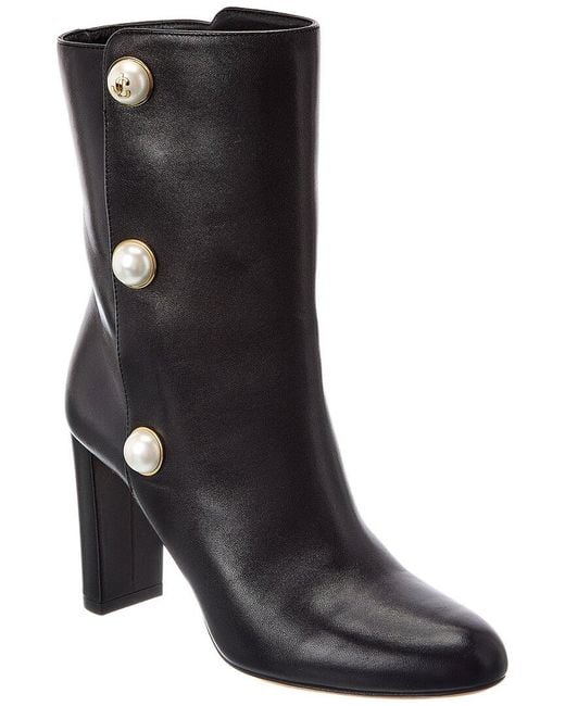 Jimmy Choo Black Rina 85 Leather Boot