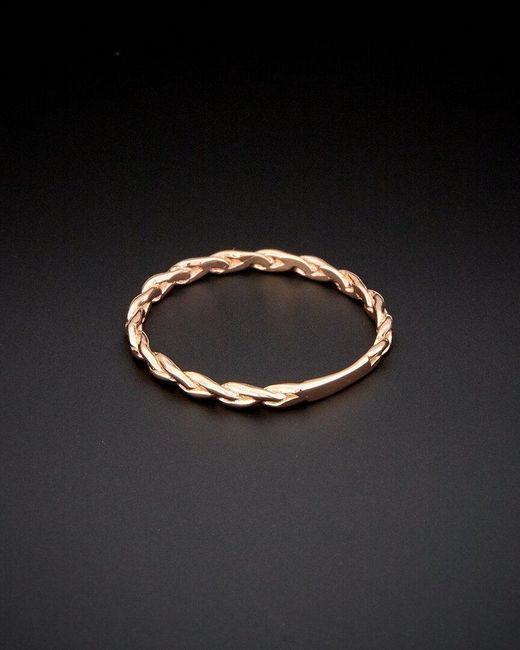 Italian Gold Black 14k Italian Rose Gold Braided Ring