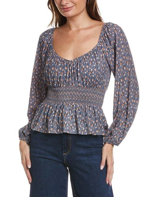 Nation Ltd Blue Sophie Gathered Party Top