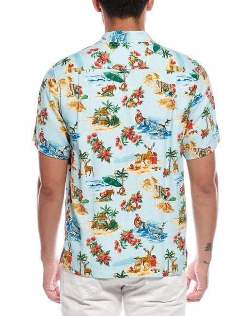 Tommy Bahama Blue Santa Shores Silk Camp Shirt for men