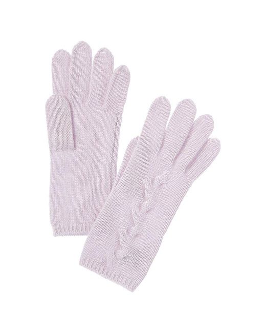 Portolano Pink Chunky Cable Cashmere Gloves