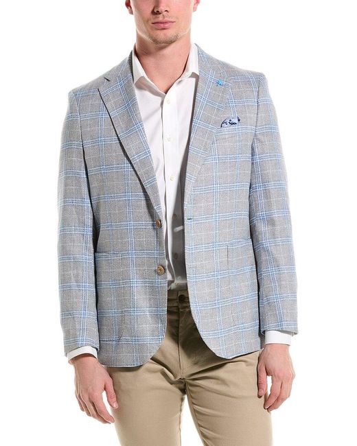 Tailorbyrd Blue Linen-blend Sport Coat for men