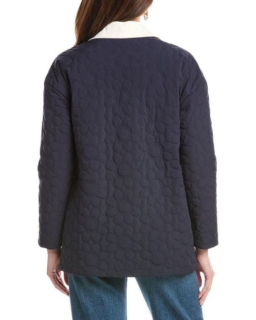 NVLT Blue Floral Embossed Quilted Jacket