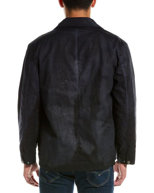Cole Haan Black Waxed Rain Jacket for men