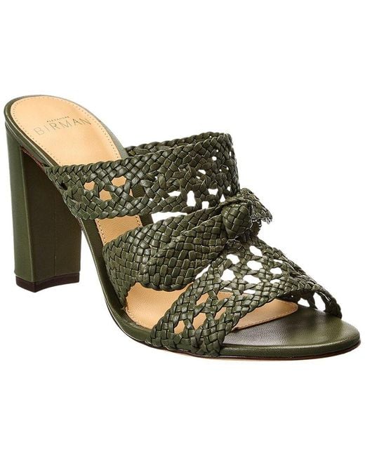 Alexandre Birman Green Clarita 90 Leather Sandal