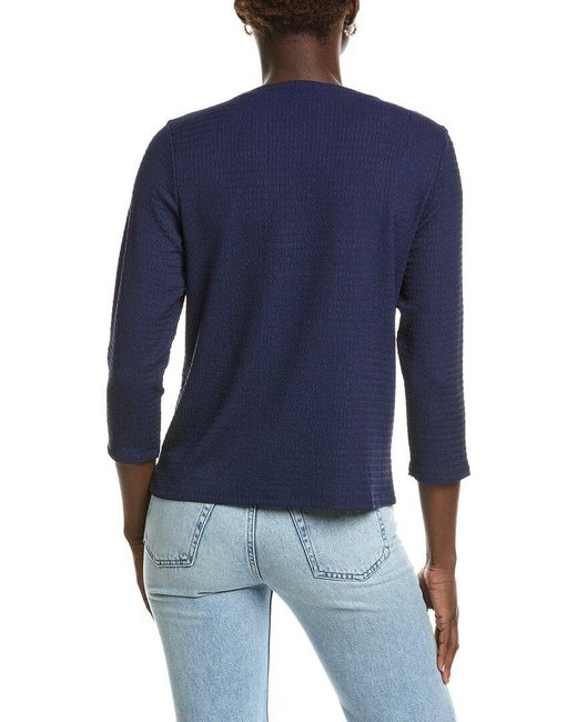 Jones New York Blue Seabreeze Crinkle Cardigan