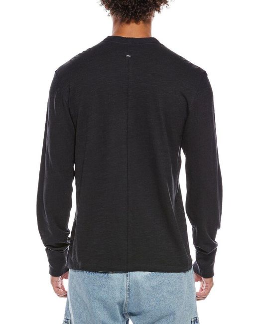 Rag & Bone Black Henley Shirt for men