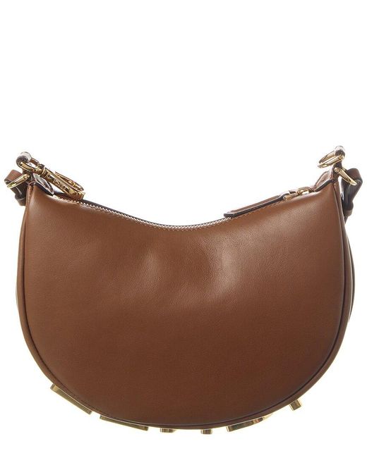 Fendi Brown Graphy Mini Leather Hobo Bag