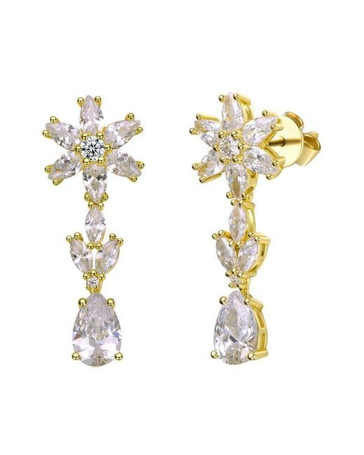 Genevive Jewelry Metallic 14k Over Silver Dangle Earrings