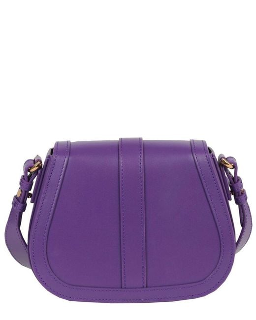 Versace Purple Greca Goddess Small Leather Shoulder Bag